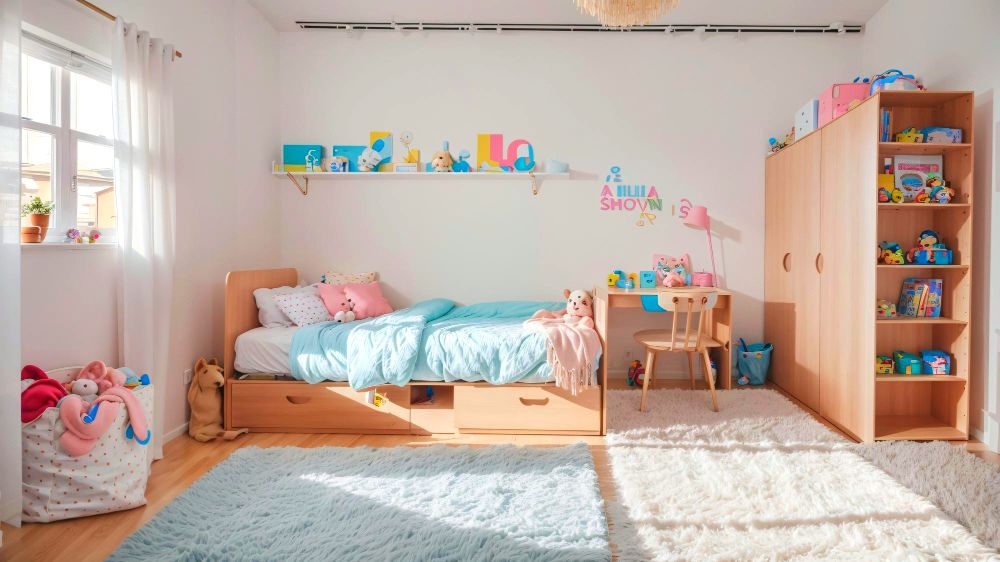 una espaciosa habitación infantil